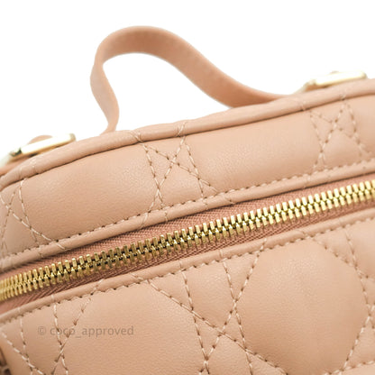 Christian Dior Micro Lady Dior Vanity Lambskin Rose De Ven Cannage Lambskin