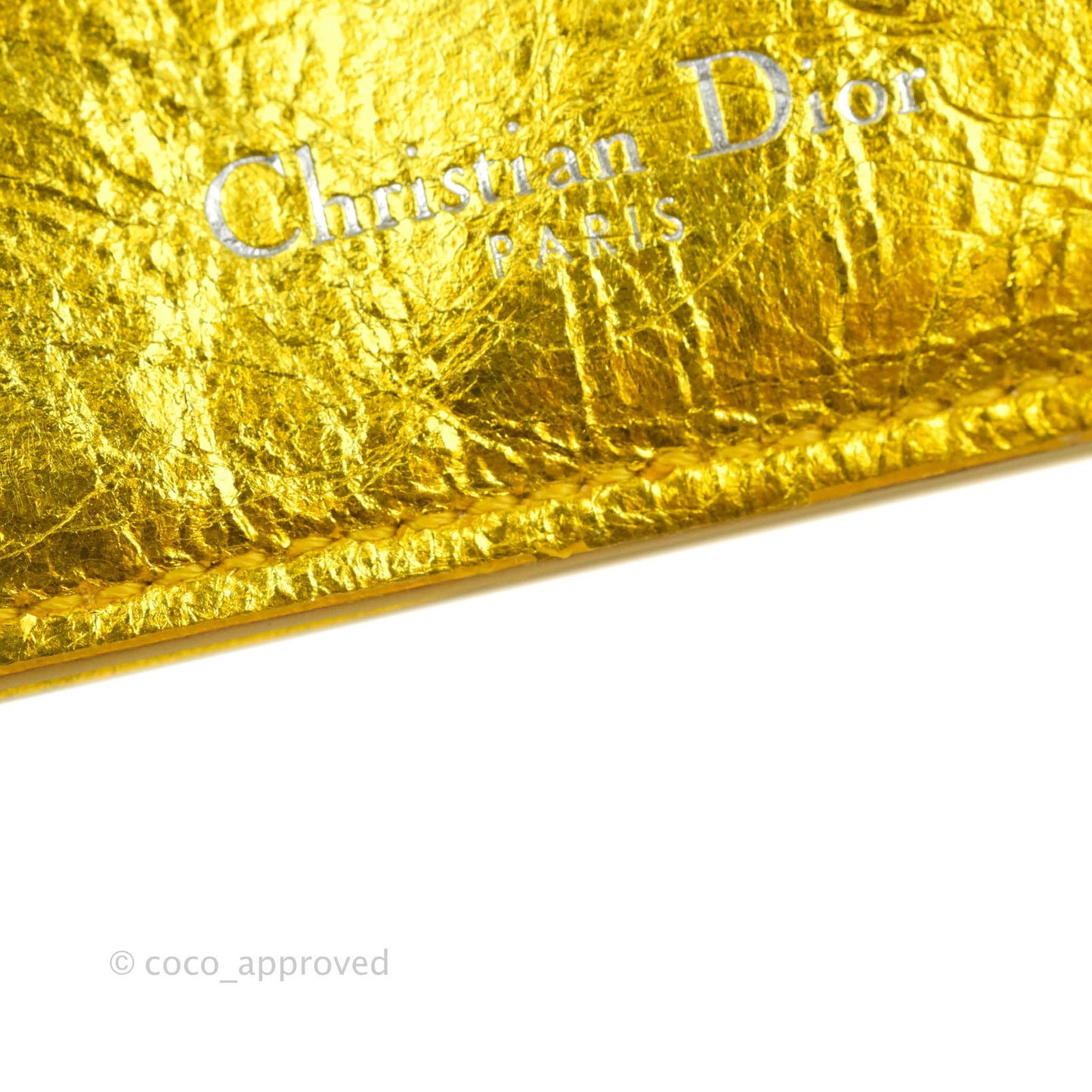 Christian Dior Diorama Metallic Yellow Card Holder