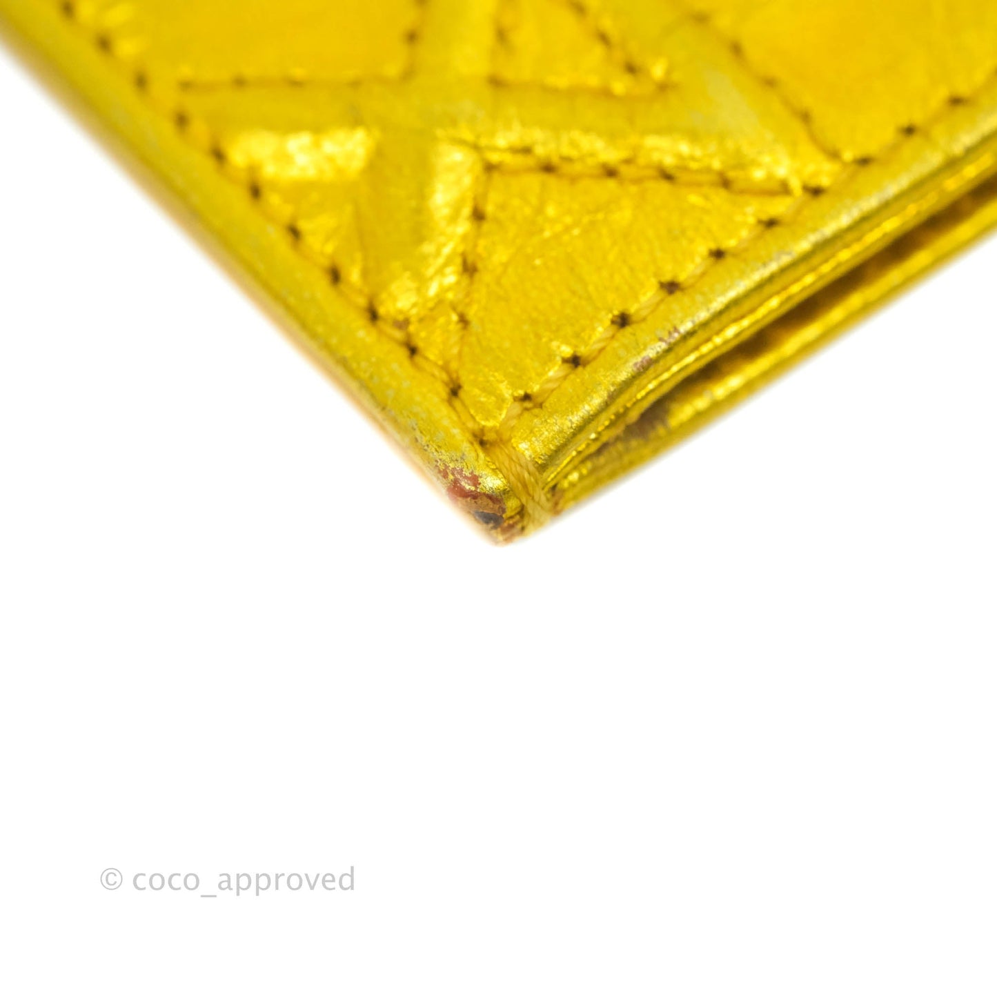 Christian Dior Diorama Metallic Yellow Card Holder