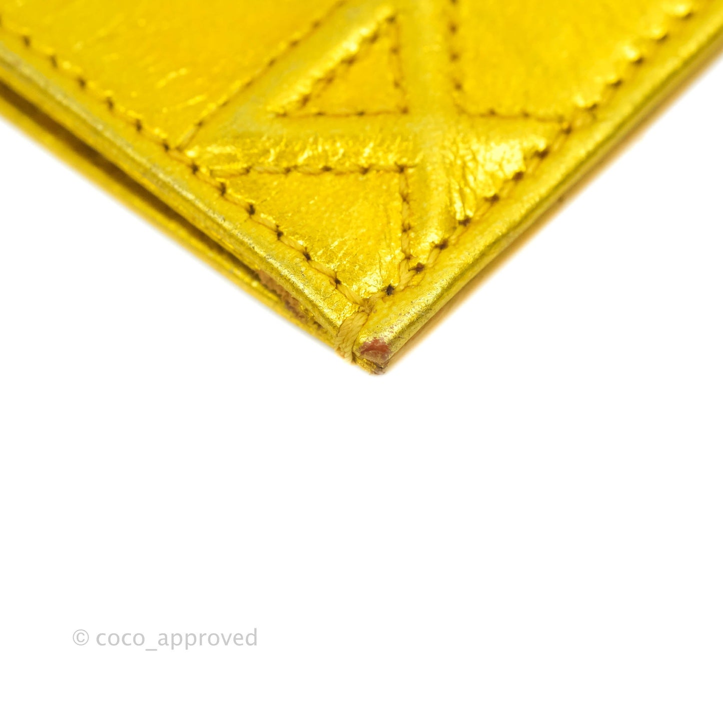 Christian Dior Diorama Metallic Yellow Card Holder