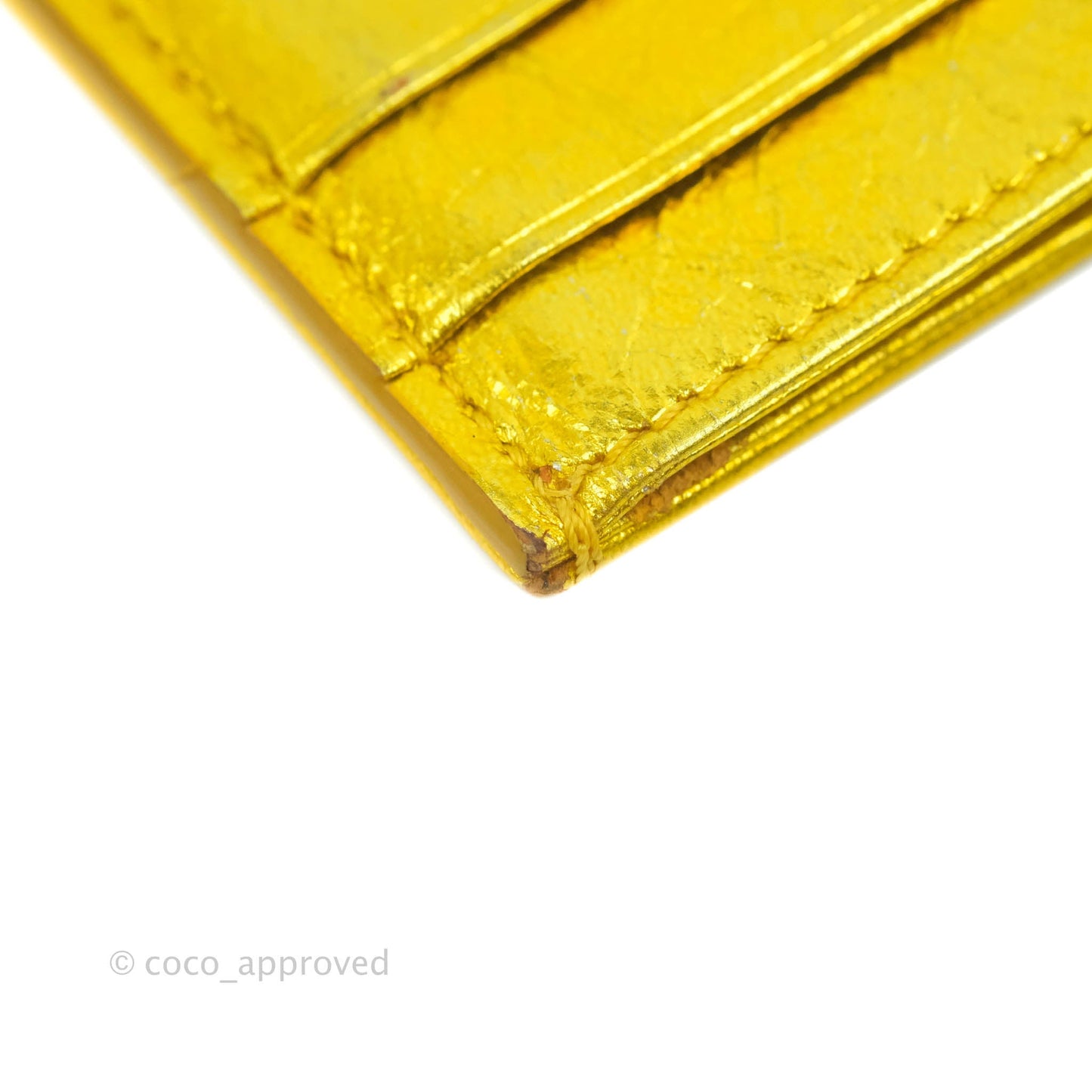 Christian Dior Diorama Metallic Yellow Card Holder