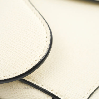 Christian Dior Mini Saddle Bag White Grained Calfskin Gold Hardware