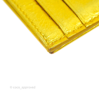 Christian Dior Diorama Metallic Yellow Card Holder