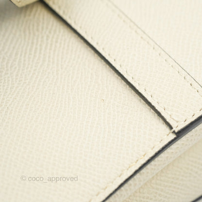 Christian Dior Mini Saddle Bag White Grained Calfskin Gold Hardware