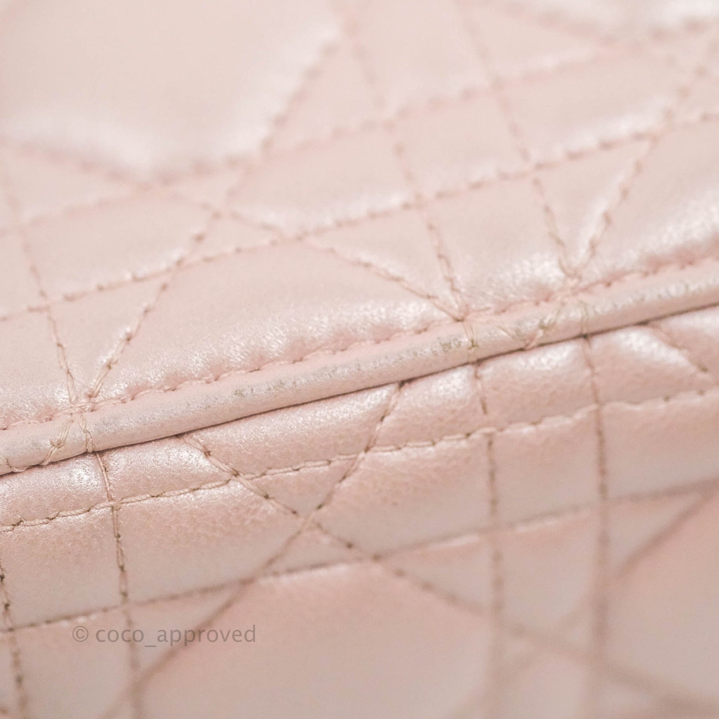 Christian Dior Cannage Mini Lady Dior Iridescent Light Pink Gold Hardware