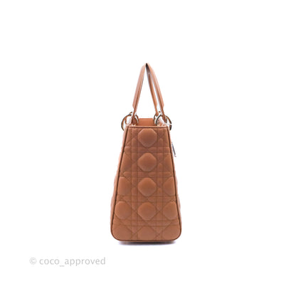 Christian Dior Medium Lady Dior Caramel Lambskin Gold Hardware