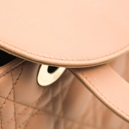 Christian Dior Medium Lady Dior Fard Blush Lambskin Gold Hardware