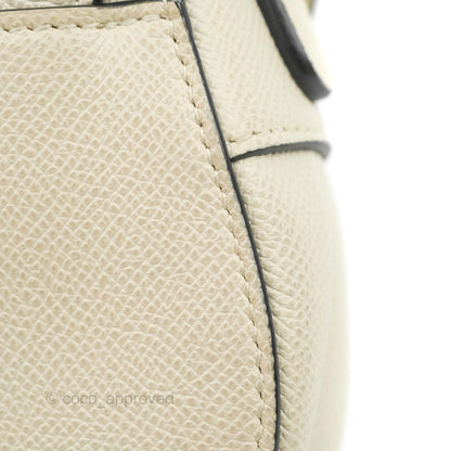 Christian Dior Mini Saddle Bag White Grained Calfskin Gold Hardware