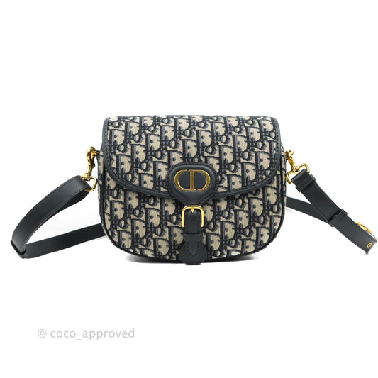 Dior Medium Bobby Bag Blue Oblique Jacquard Canvas
