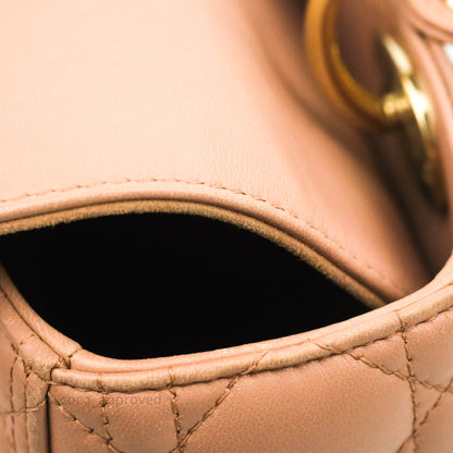 Christian Dior Medium Lady Dior Fard Blush Lambskin Gold Hardware