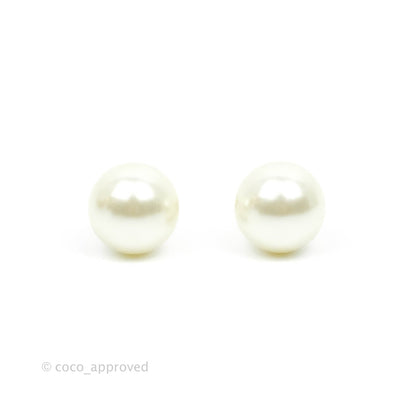 Christian Dior Mini Tribales Pearl Earrings Gold Tone