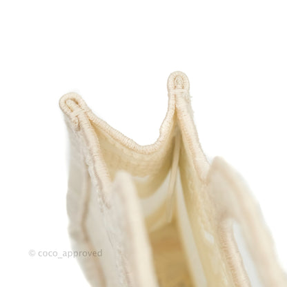 Dior Mini Book Tote Natural Macramé-Effect Embroidery