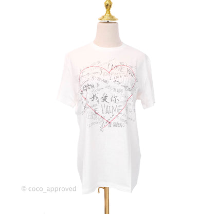 Dior Love T-shirt Off White Cotton and Linen Size M