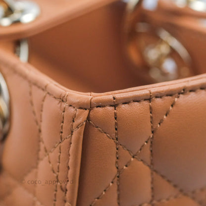 Christian Dior Medium Lady Dior Caramel Lambskin Gold Hardware