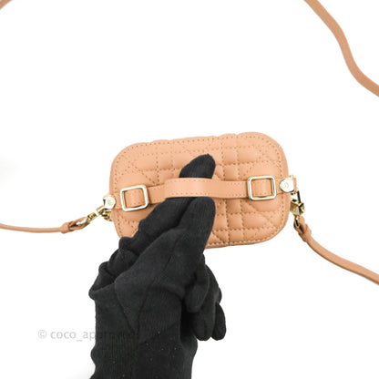 Christian Dior Micro Lady Dior Vanity Lambskin Rose De Ven Cannage Lambskin