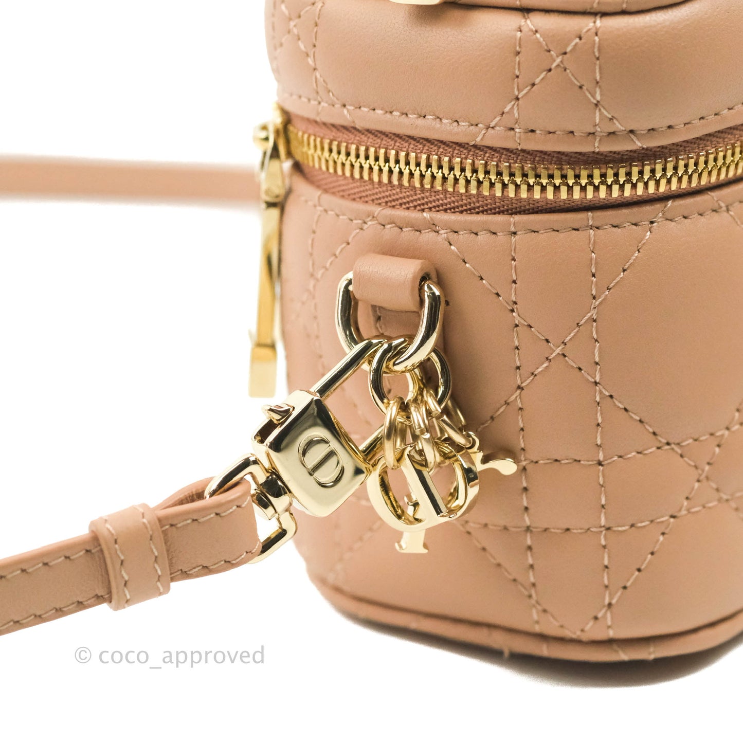 Christian Dior Micro Lady Dior Vanity Lambskin Rose De Ven Cannage Lambskin
