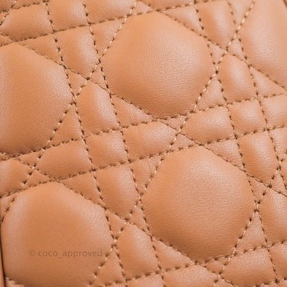 Christian Dior Medium Lady Dior Caramel Lambskin Gold Hardware