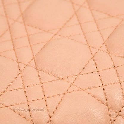 Christian Dior Medium Lady Dior Fard Blush Lambskin Gold Hardware