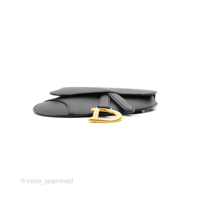 Christian Dior Saddle Belt Bag Black Calfskin Gold Hardware