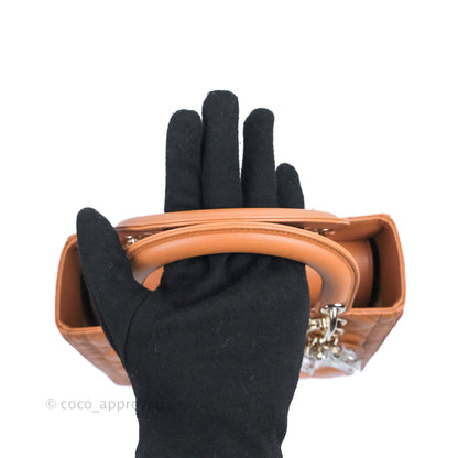 Christian Dior Medium Lady Dior Caramel Lambskin Gold Hardware
