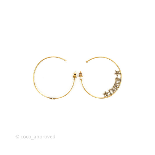 Dior J’adore Hoops Earrings Antique Gold