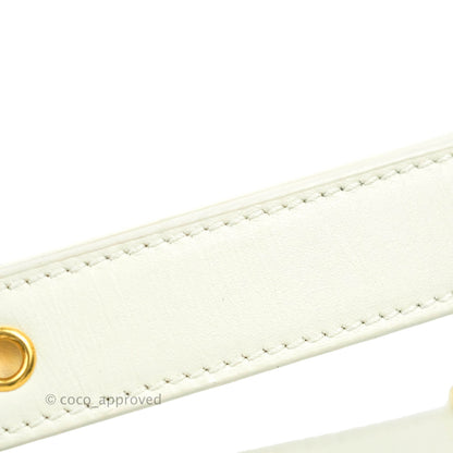 Christian Dior 30 Montaigne Bag White Calfskin Gold Hardware