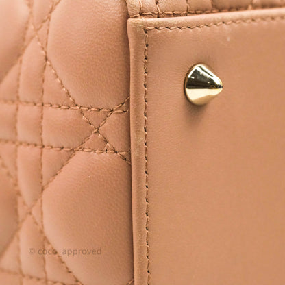 Christian Dior Medium Lady Dior Fard Blush Lambskin Gold Hardware
