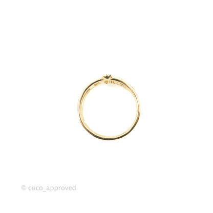 Christian Dior Shiny-D Ring Crystals Gold Tone Size S