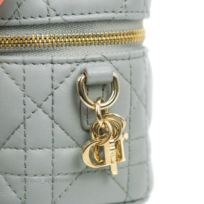 Christian Dior Micro Lady Dior Vanity Case Cloud Blue Cannage Lambskin