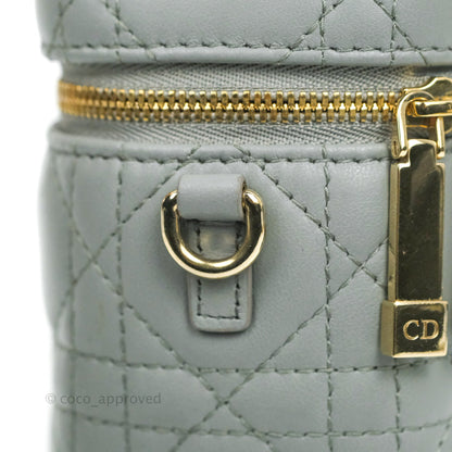 Christian Dior Micro Lady Dior Vanity Case Cloud Blue Cannage Lambskin