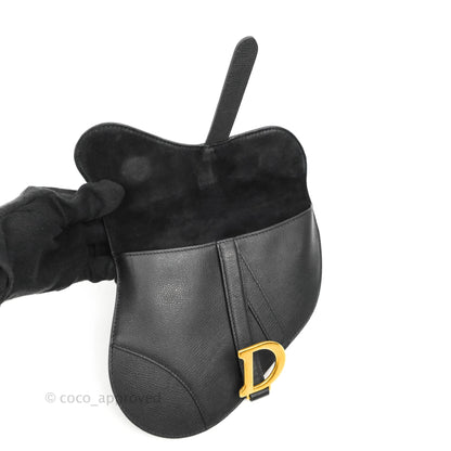 Christian Dior Saddle Belt Bag Black Calfskin Gold Hardware