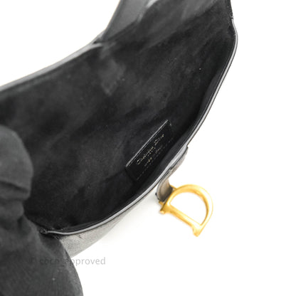 Christian Dior Saddle Belt Bag Black Calfskin Gold Hardware