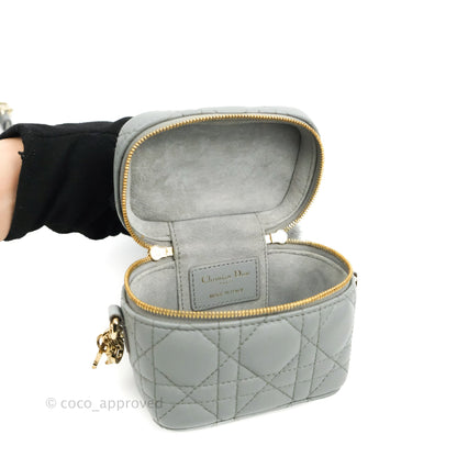 Christian Dior Micro Lady Dior Vanity Case Cloud Blue Cannage Lambskin