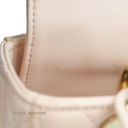 Christian Dior Lambskin My ABCDior Lady Dior Pale Pink Gold Hardware