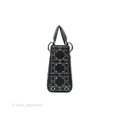 Christian Dior Cannage Mini Lady Dior Satin Crystal