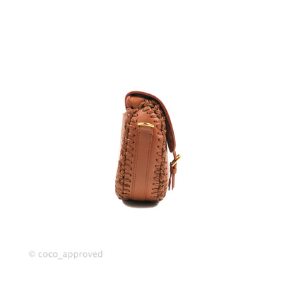 Dior Medium Whipstitched Bobby Bag Brown Grained Calfskin Gold Hardware