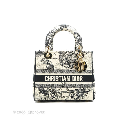 Christian Dior Medium Lady D-Lite Toile de Jouy Zodiac Embroidery Gold Hardware