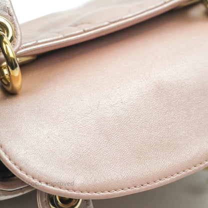 Christian Dior Mini Lady Dior Iridescent Light Pink Cannage Gold Hardware