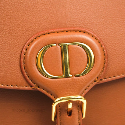 Dior Medium Whipstitched Bobby Bag Brown Grained Calfskin Gold Hardware