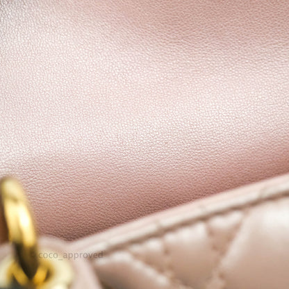 Christian Dior Mini Lady Dior Iridescent Light Pink Cannage Gold Hardware