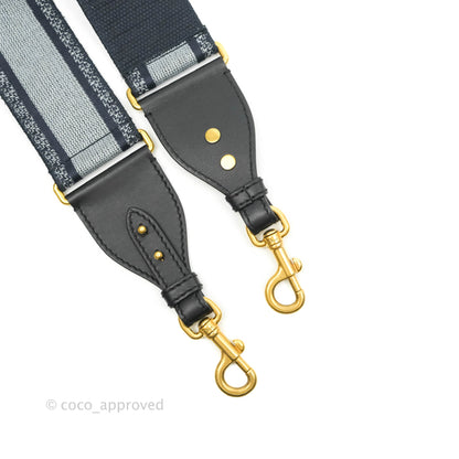 Christian Dior Blue Embroidered Shoulder Strap