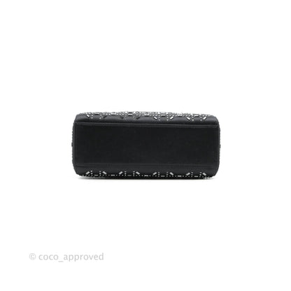 Christian Dior Cannage Mini Lady Dior Satin Crystal
