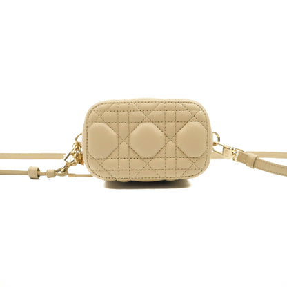 Christian Dior Micro Lady Dior Vanity Case Beige Cannage Lambskin