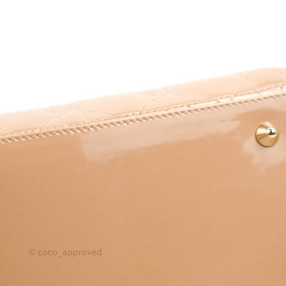 Christian Dior Medium Lady Dior Blush Patent Gold Hardware