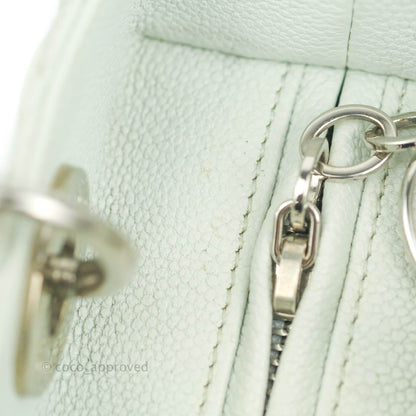Christian Dior Medium Lady Dior Light Mint Grained Leather Silver Hardware