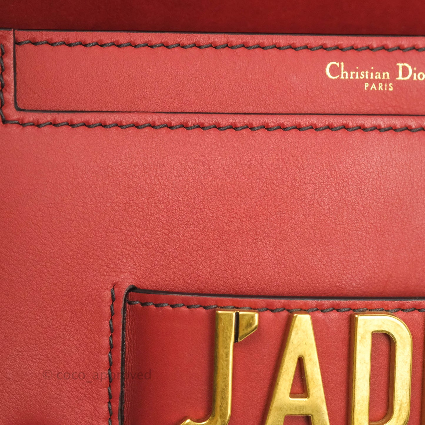 Christian Dior J'Adior Chain Flap Bag Red Calfskin