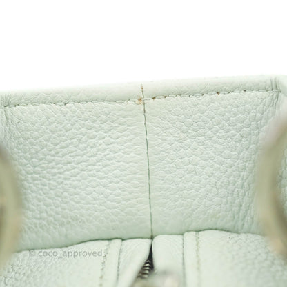 Christian Dior Medium Lady Dior Light Mint Grained Leather Silver Hardware