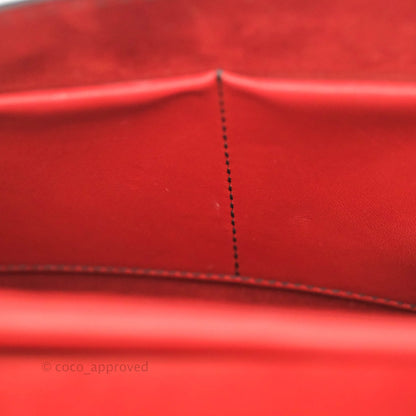 Christian Dior J'Adior Chain Flap Bag Red Calfskin
