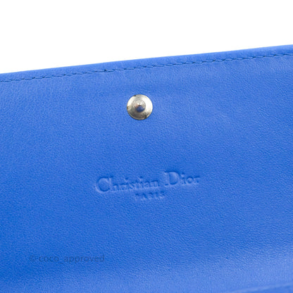 Christian Dior Lady Dior Clutch Bag Cannage Patent Blue