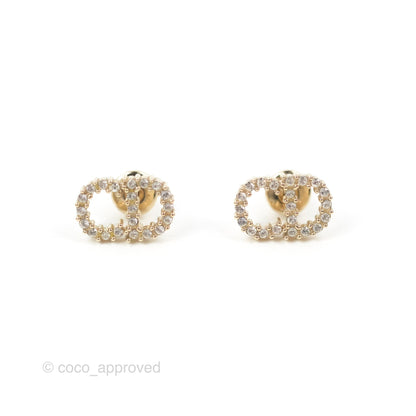 Christian Dior Clair D Lune Earrings Crystal Gold Tone